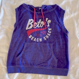 Zumba Sleeveless Hoodie with open back- EUC